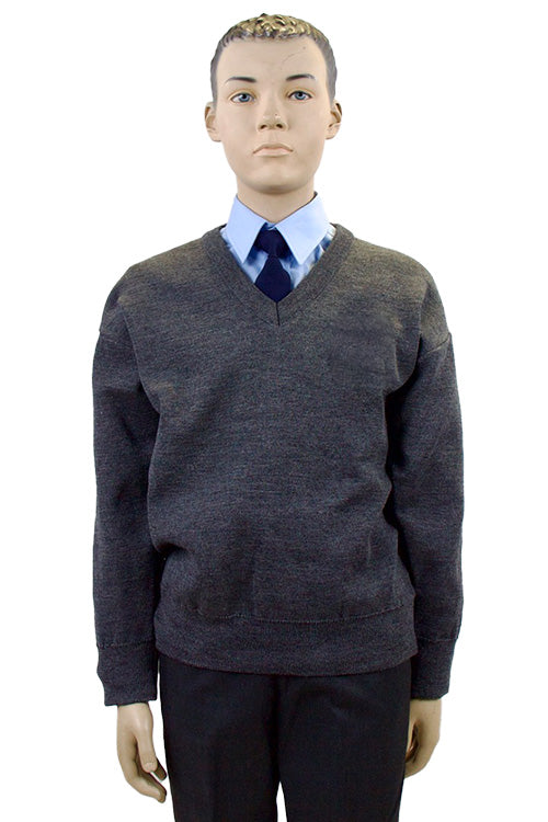 Grey Junior School V-Neck Jumper Primary School – Uniform Warehouse
