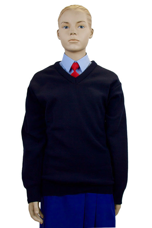 Navy Junior School V-Neck Jumper Primary School – Uniform Warehouse