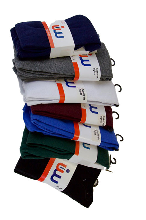 UW School Tights | Black | Cotton Rich for Max Comfort