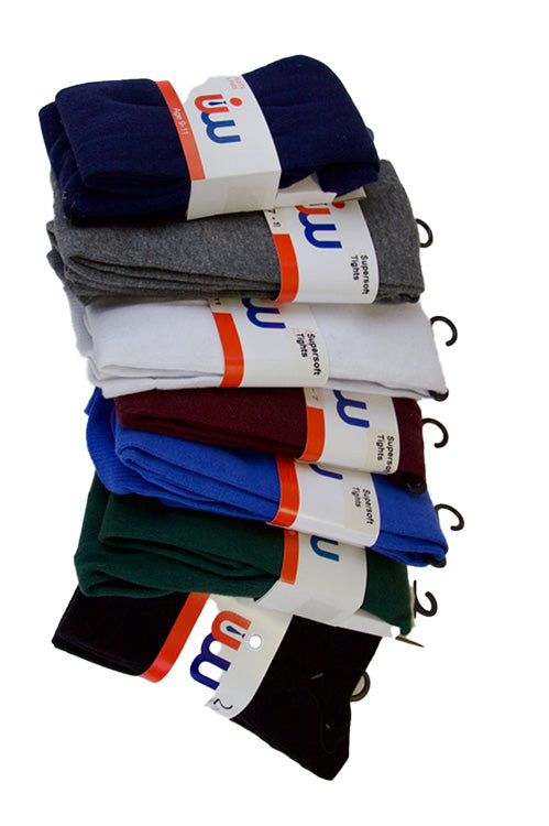 UW School Tights | Grey | Cotton Rich for Max Comfort