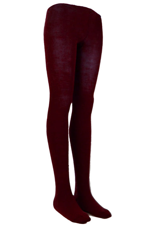 UW School Tights | Maroon | Cotton Rich for Max Comfort