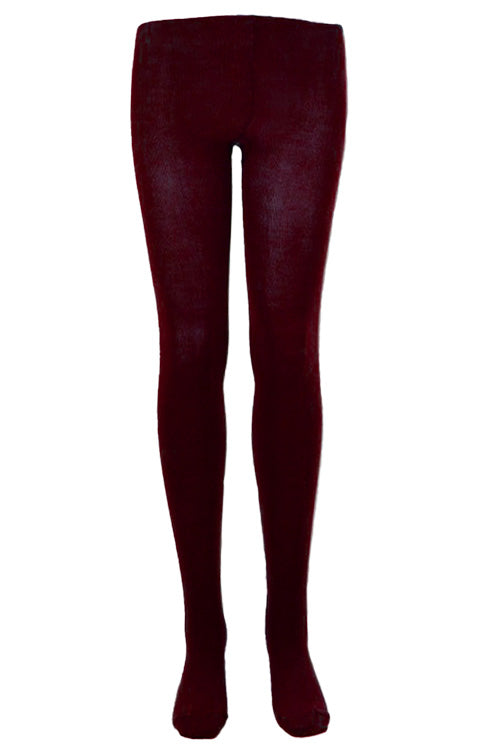 UW School Tights | Maroon | Cotton Rich for Max Comfort