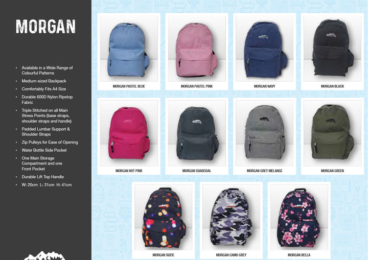 Ridge 53 Morgan Backpack | Black/Red Multicolour Graffiti