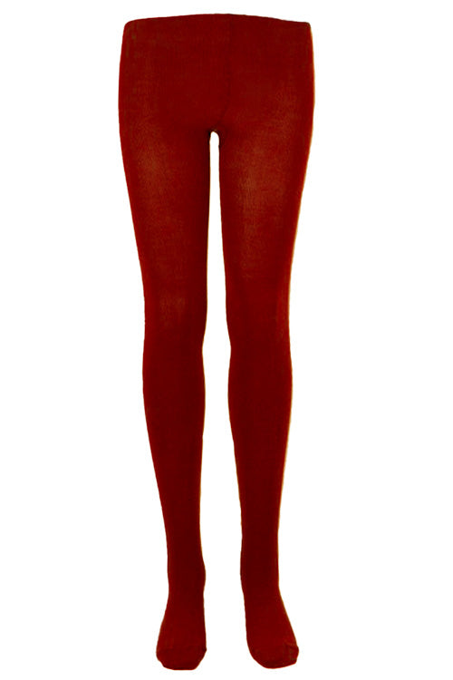 UW School Tights | Red | Cotton Rich for Max Comfort
