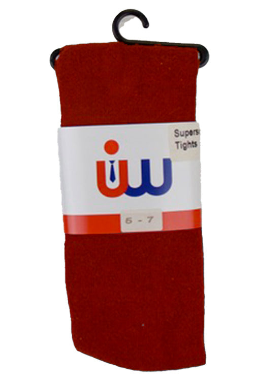 UW School Tights | Red | Cotton Rich for Max Comfort