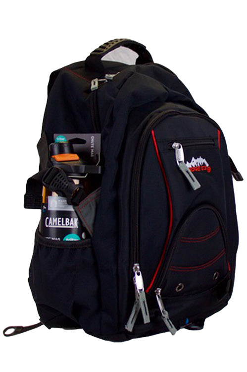 Ridge 53 Bolton Backpack | Black with Red Stripe