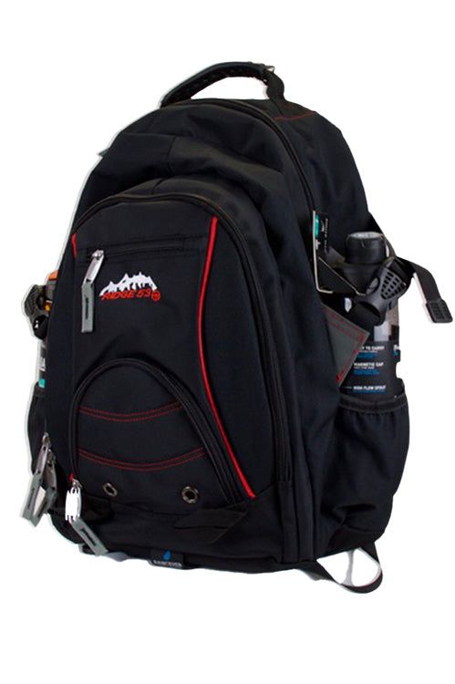 Ridge 53 Bolton Backpack | Black with Red Stripe