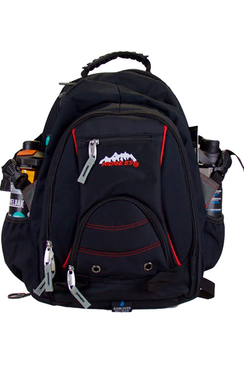 Ridge 53 Bolton Backpack | Black with Red Stripe