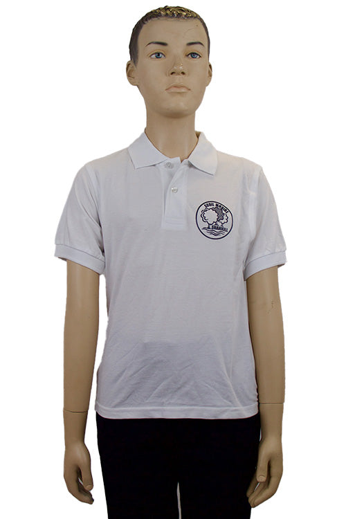 Scoi Mhuire Shankill | White Junior Polo Shirt | with School Crest| Unisex