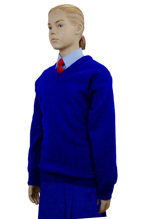 Royal Blue Junior School V-Neck Jumper | Primary School