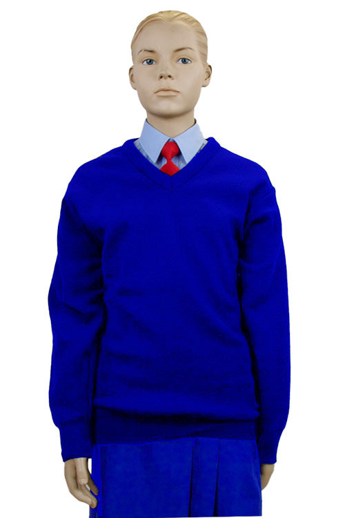 Royal Blue Junior School V-Neck Jumper | Primary School